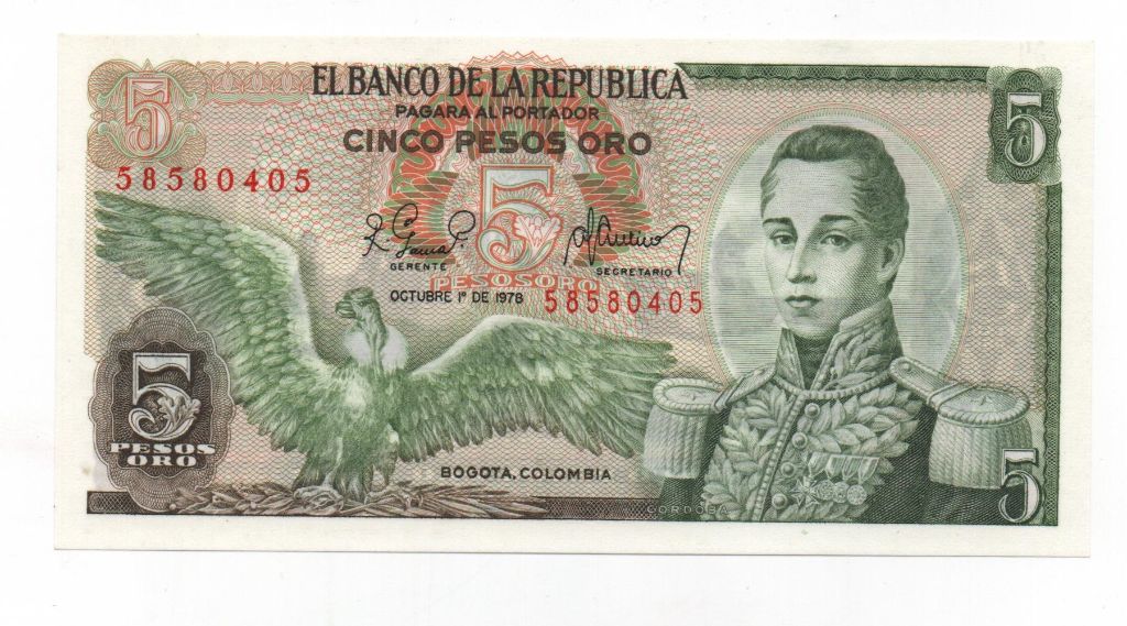 COLOMBIA DEL AÑO 1978 DE 5 PESOS